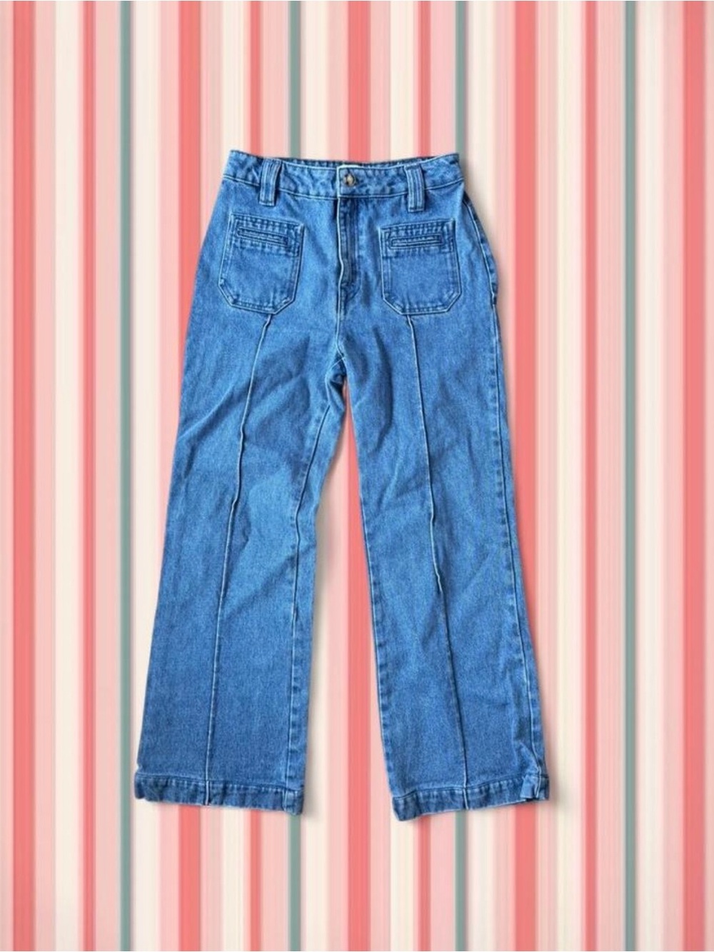 Sézane Straight Leg Blue Denim Jeans